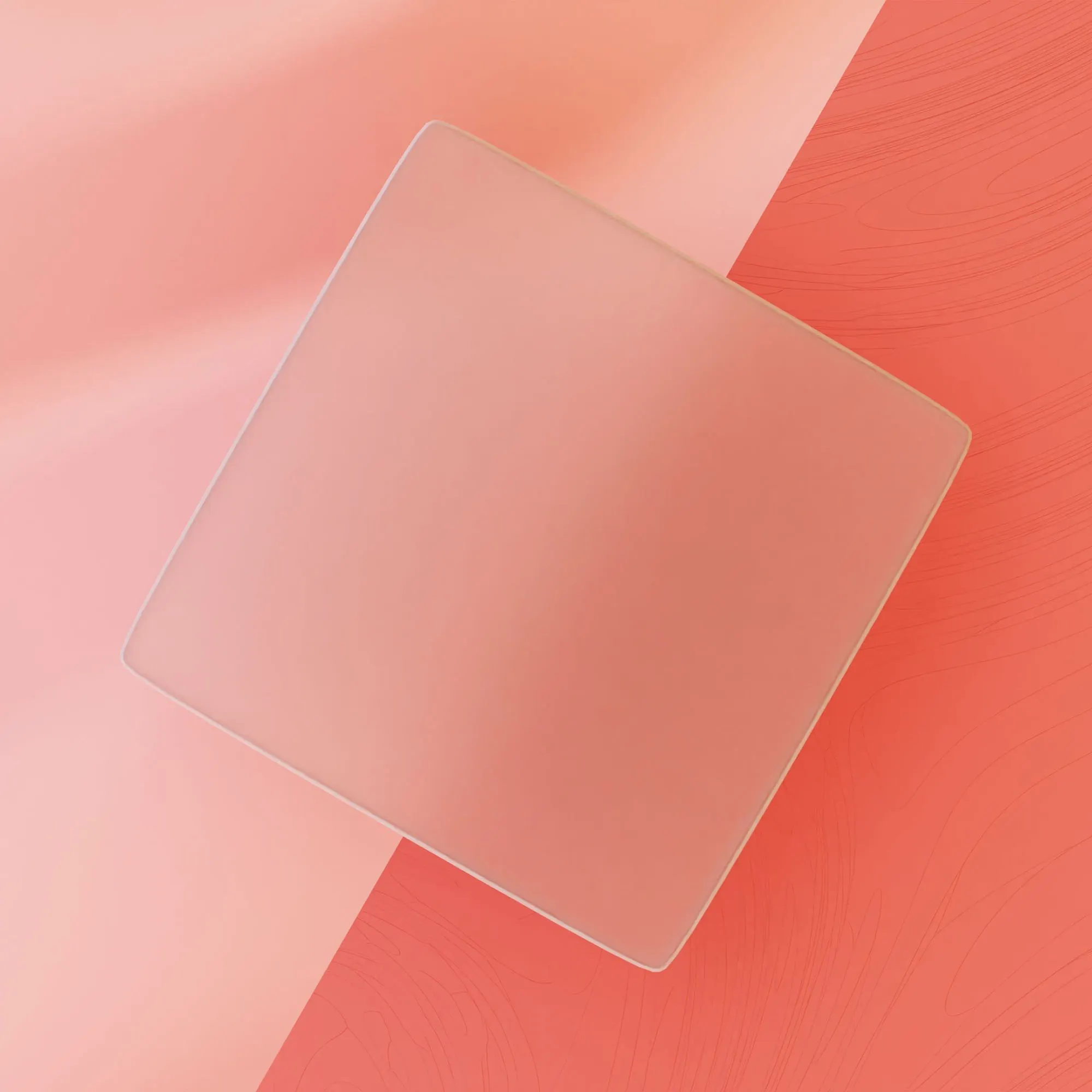 Opal acrylic sheet on a coral background
