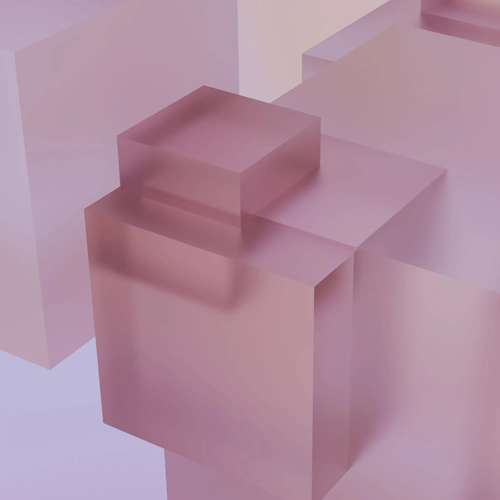 Lilac satin acrylic cubes